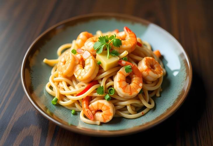 Flavorful Rice Noodles with Shrimp and Fresh Veggies